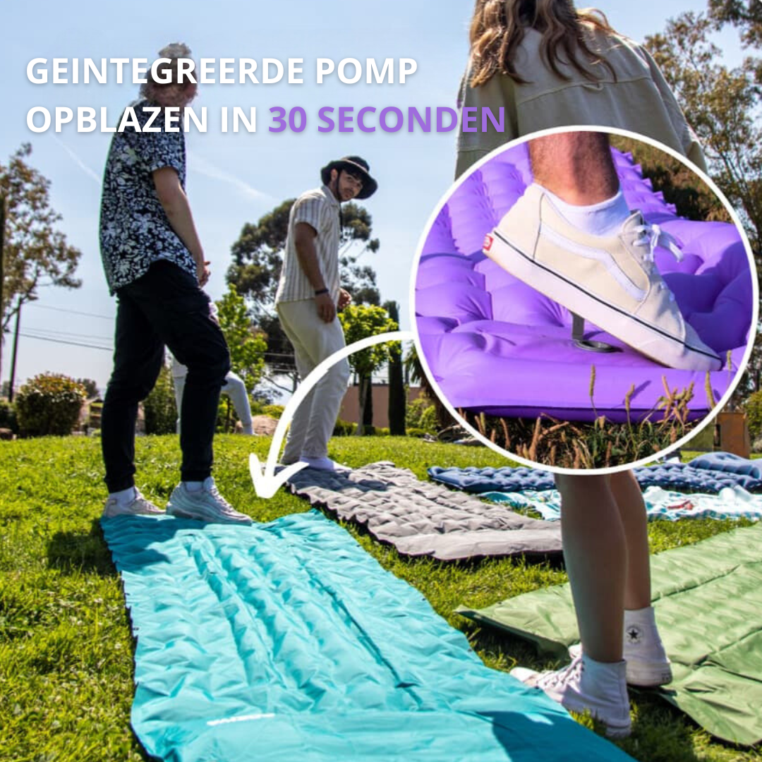 Gezellig AirComfort | Buitenmatras met geïntegreerde pomp!